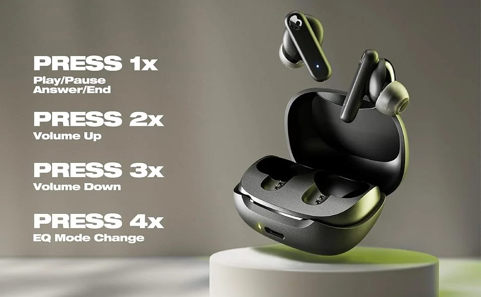 Skullcandy Smokin' Buds Wireless Bluetooth Earbuds, 20-Hour Battery, IPX4, Preppy Blue - Image 8