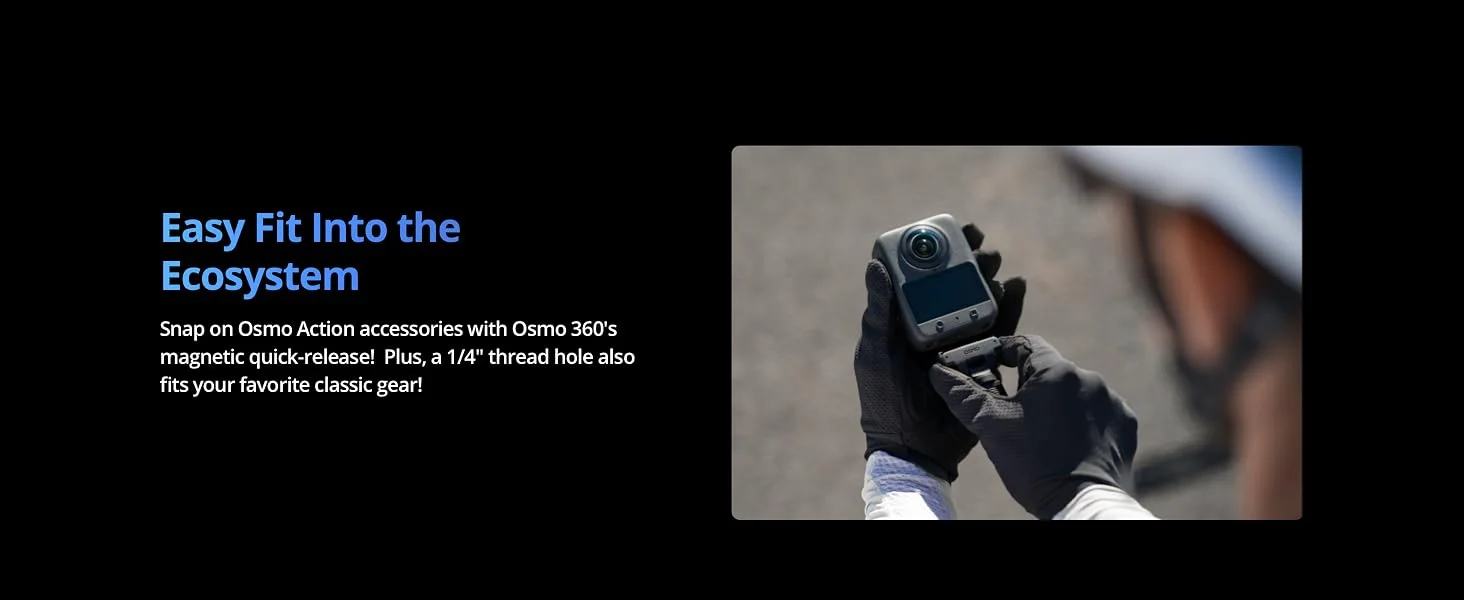 DJI Osmo 360 Adventure Combo 8K 360° Action Camera with 105GB Storage - Thumbnail 29
