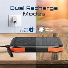 باور بانك شمسي Promate SolarTank-10PDQi بسعة 10000mAh مع USB-C PD بقدرة 20W وشحن Qi بقدرة 10W وإضاءة LED - أسود - Thumbnail 16
