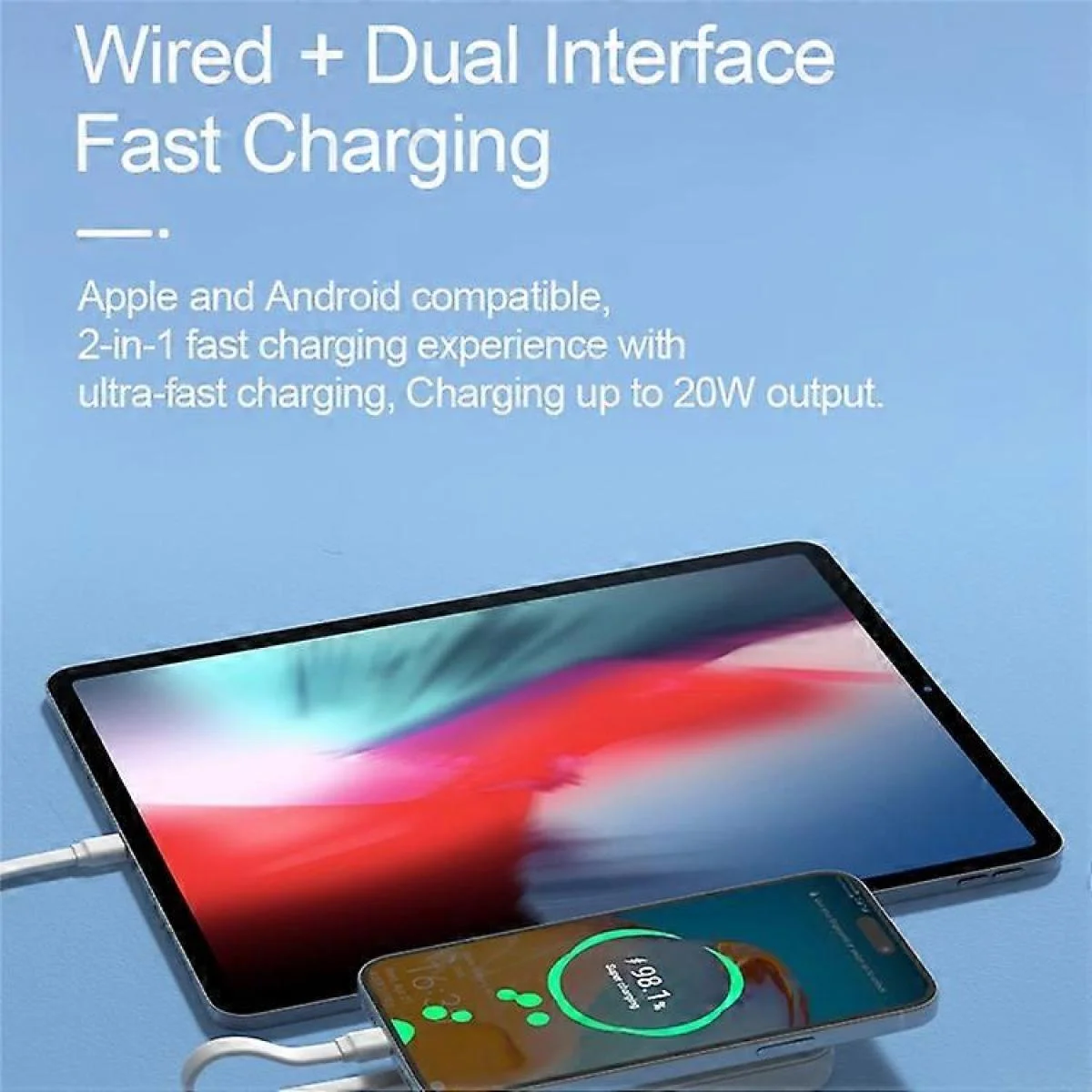 باور بانك WiWU Wi-P024 مغناطيسي 10000mAh بقدرة 20W مع كابل مدمج أبيض - Thumbnail 3