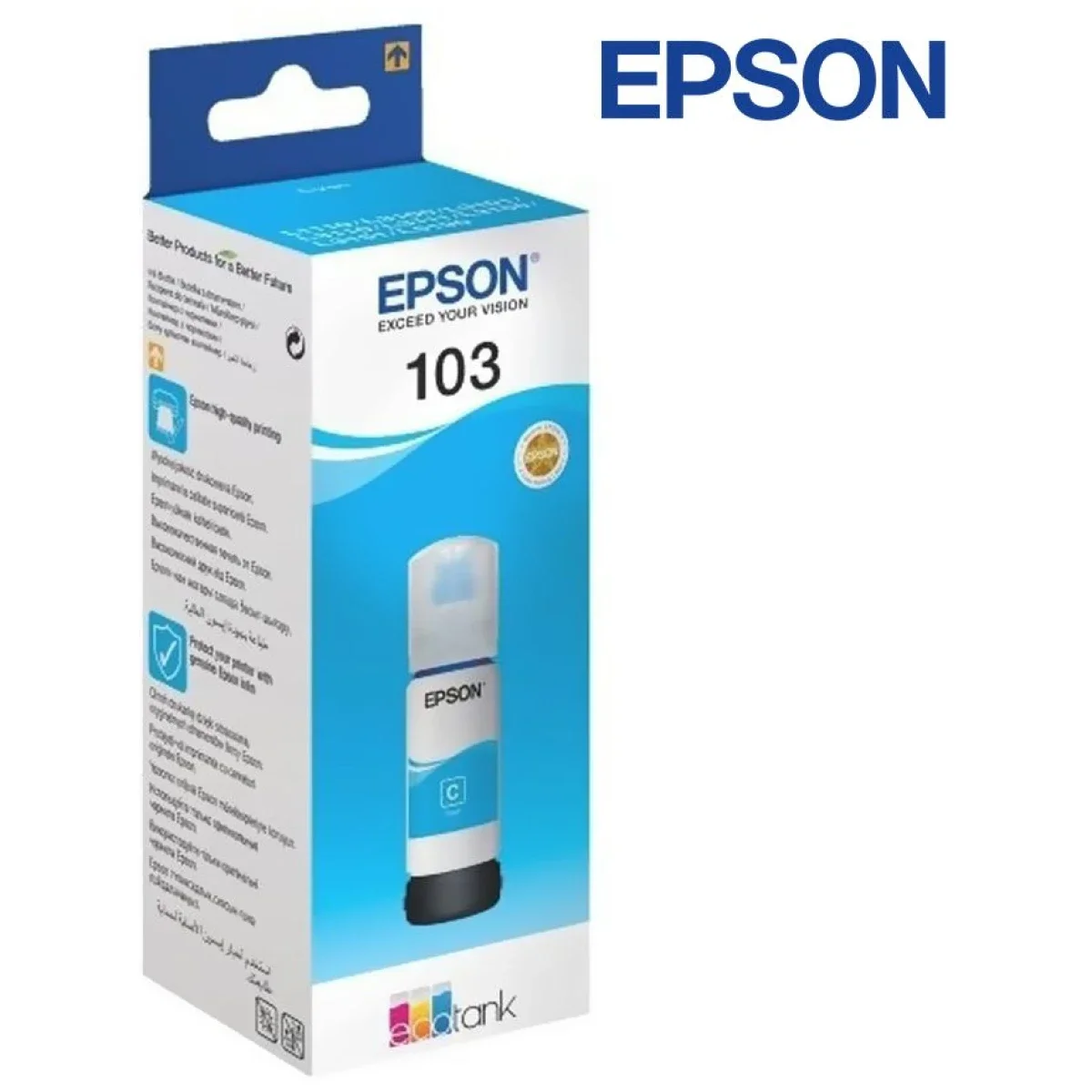 Genuine EPSON 103 EcoTank Cyan Ink Bottle 65 ml