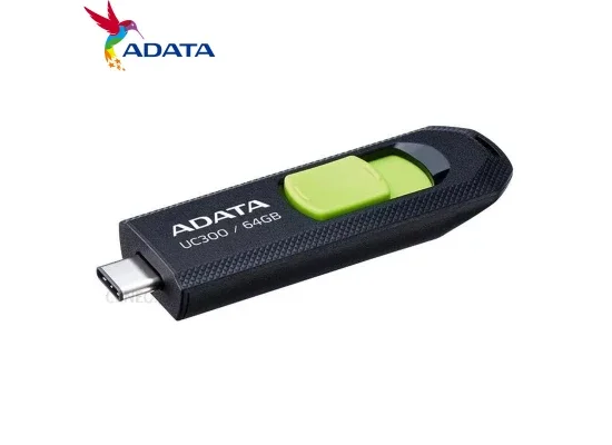 ADATA UC300 64GB USB Type-C 3.2 Gen 1 Flash Drive Black/Green ACHO-UC300-64G-RBK/GN