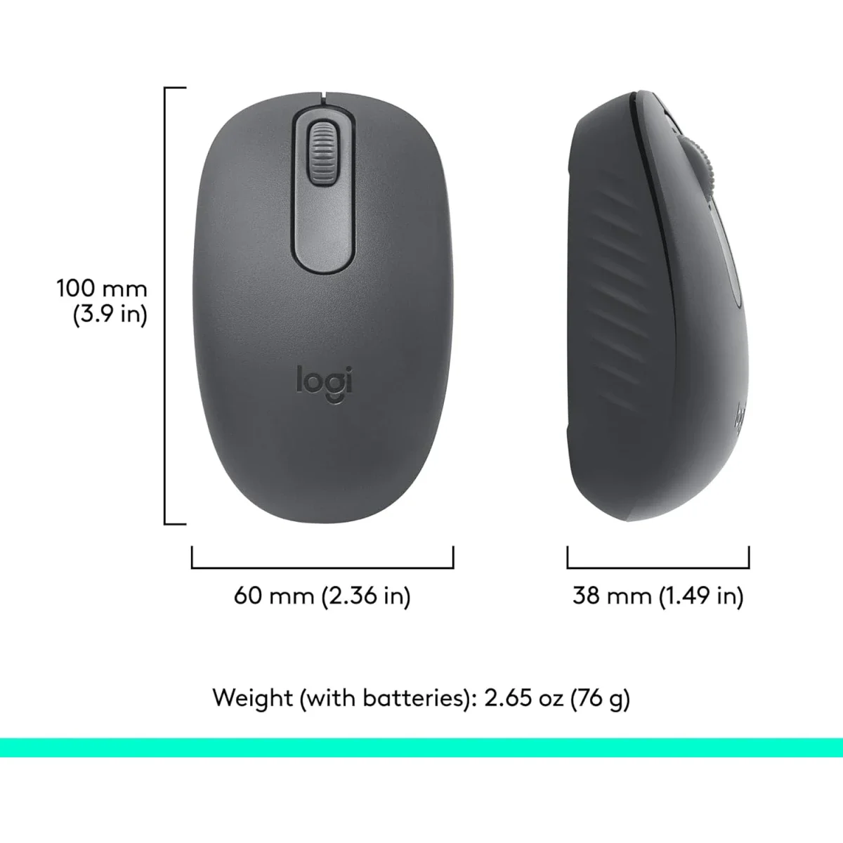 Logitech M196 Compact Bluetooth Wireless Mouse - Graphite - Thumbnail 7