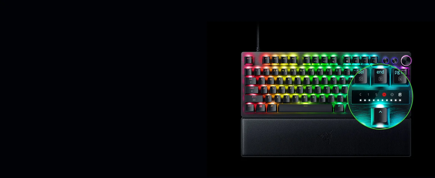 كيبورد ألعاب Razer Huntsman V3 Pro TKL بسرعة 8KHz أسود - Thumbnail 24