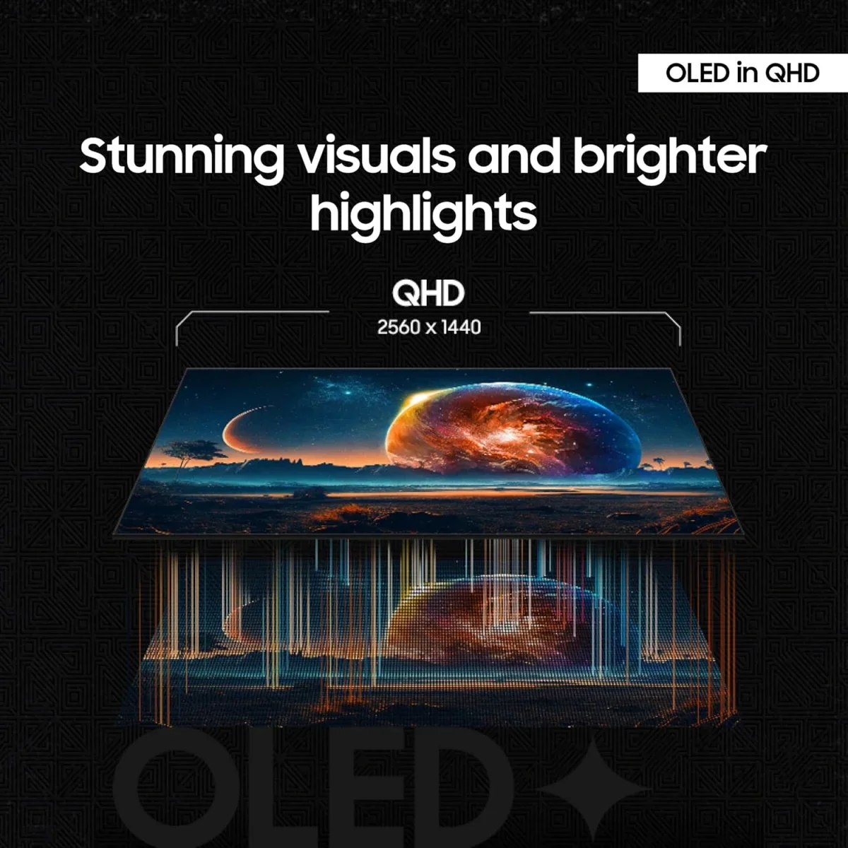 Samsung Odyssey G6 G61SD 27-Inch OLED 2K QHD 240Hz Gaming Monitor - Thumbnail 3