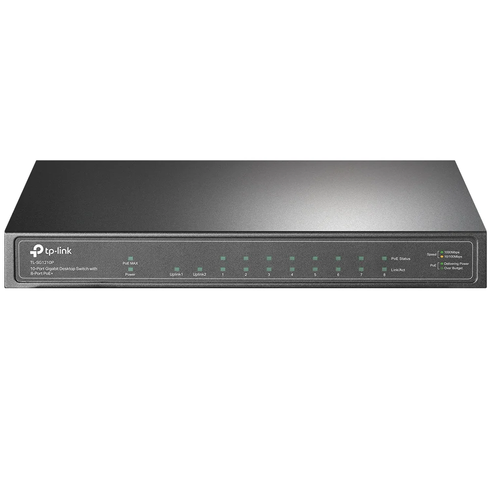 TP-LINK TL-SG1210P 10-Port Gigabit Desktop Switch with 8-Port PoE+ - Image 1