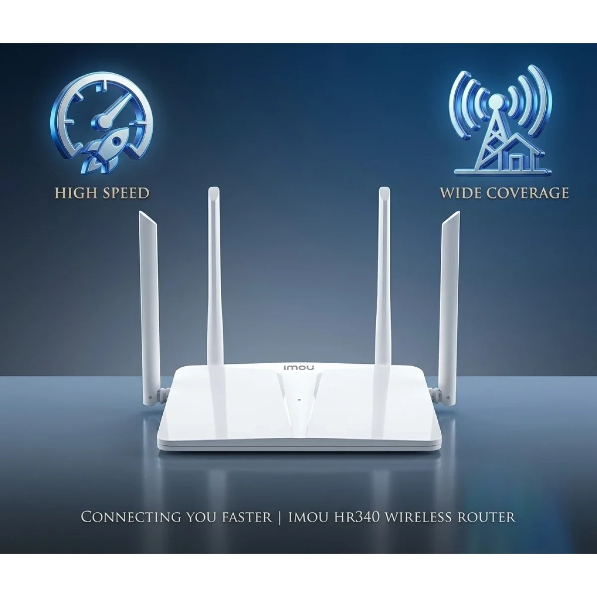 IMOU HR340 300Mbps 2.4GHz Wi-Fi Router with 4 External Antennas - White - Image 3