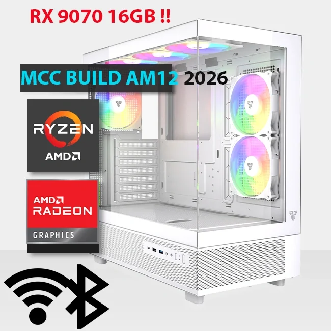 AMD MIDAS Gaming PC Build AM12-26 Ryzen 5 9600X Radeon RX 9070 32GB RAM 1TB SSD - Image 1
