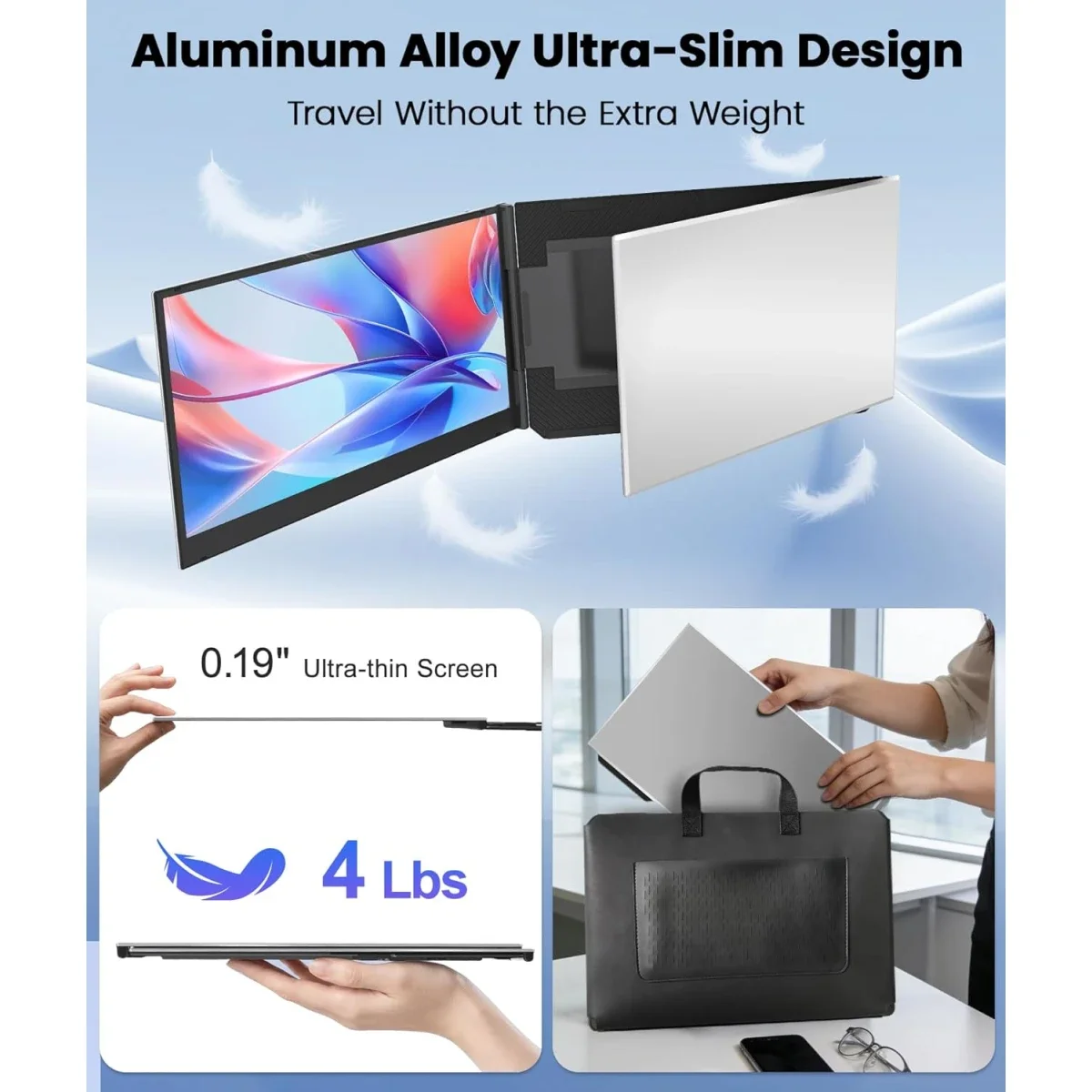 شاشة موسعة للابتوب V2COM P7 Pro ثلاثية IPS Full HD مقاس 15.6 إنش - Thumbnail 14