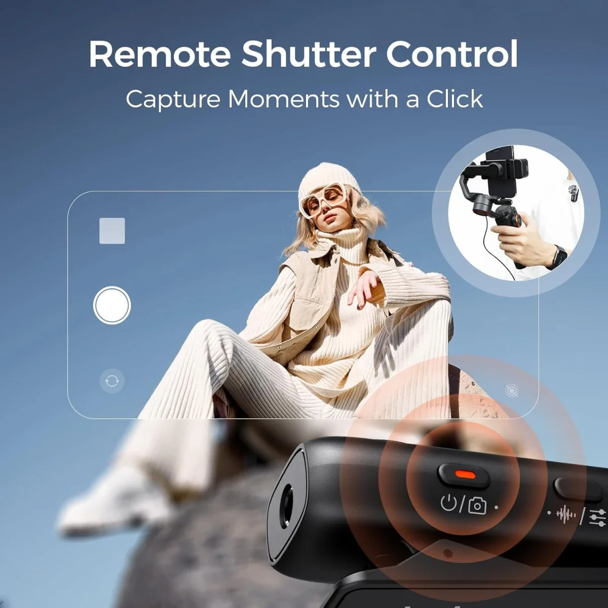 ميكروفون لافالير لاسلكي Hohem MIC-01 مع إلغاء ضوضاء DSP و2 مرسل + 1 مستقبل وعلبة شحن، أبيض - Image 4