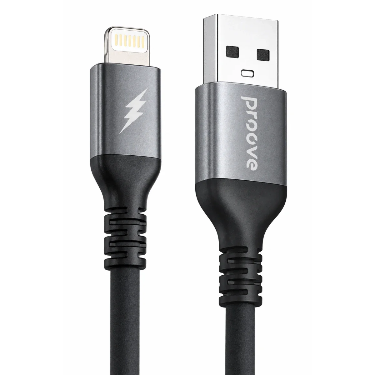 كيبل شحن ونقل بيانات Proove Soft Silicone من USB إلى Lightning بقدرة 2.4A وطول 1m أسود - Thumbnail 3