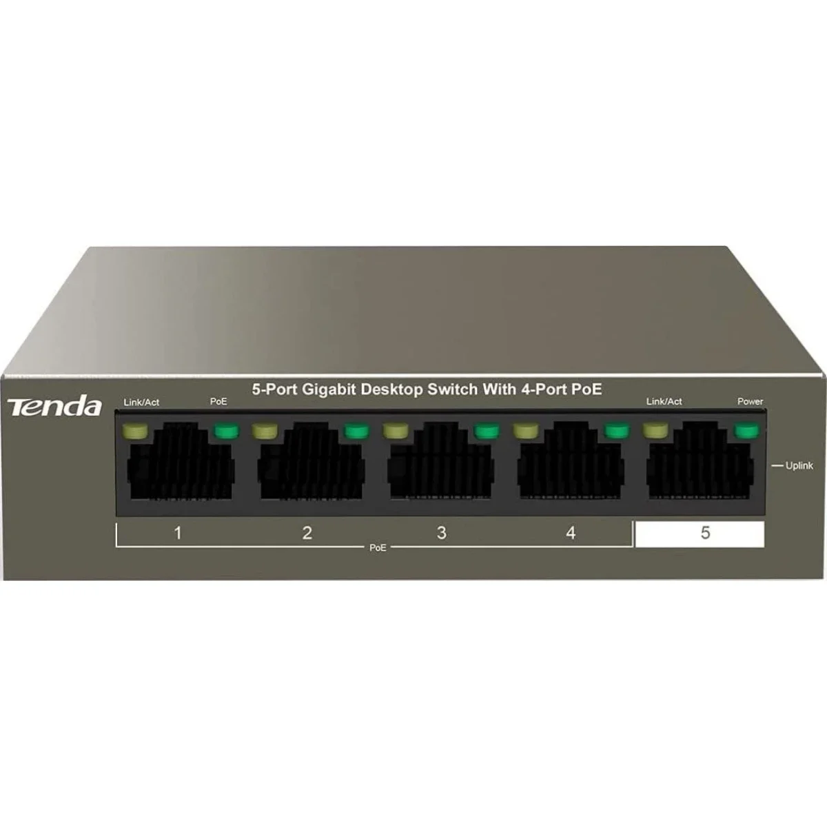 سويتش مكتبي Tenda TEG1105P-4-63W جيجابت غير مُدار 5 منافذ مع 4 منافذ PoE+ بقدرة 58 واط - Image 2