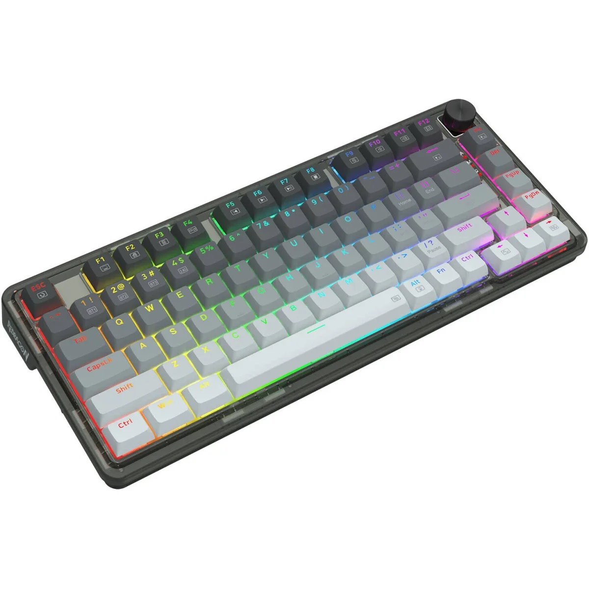 كيبورد ألعاب ميكانيكي Redragon K673GG PRO لاسلكي RGB بنسبة 75%، 81 مفتاح، سويتش أحمر - Thumbnail 4