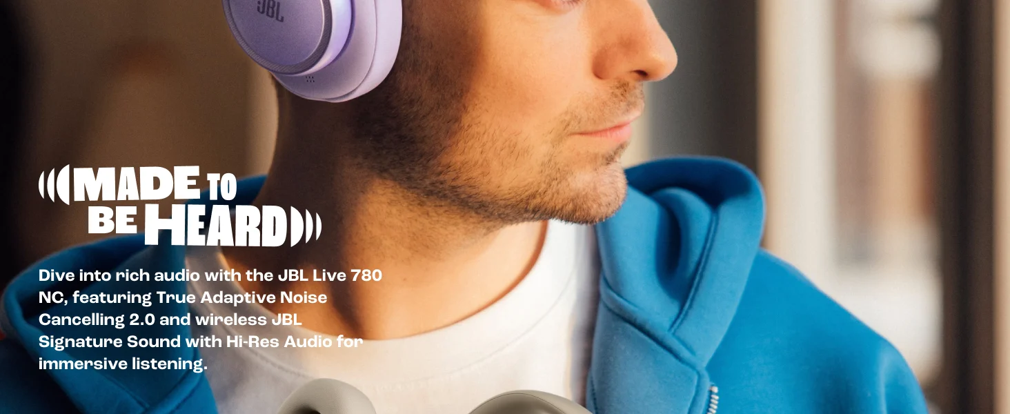 سماعات رأس JBL Live 780NC لاسلكية فوق الأذن بعزل الضوضاء - رملي - Image 15