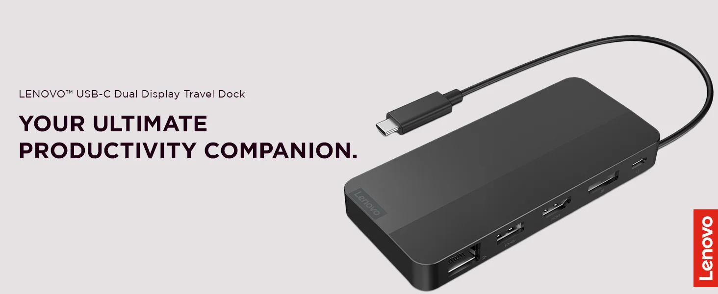 محطة إرساء Lenovo USB-C محمولة بشاشتين مع DP 1.4 وHDMI 2.0 وشحن 65 واط - Image 8