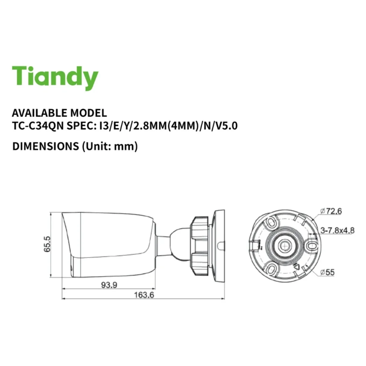 Tiandy TC-C34QN 4MP Fixed IR Wi-Fi Bullet Camera with 4mm Lens - Thumbnail 5