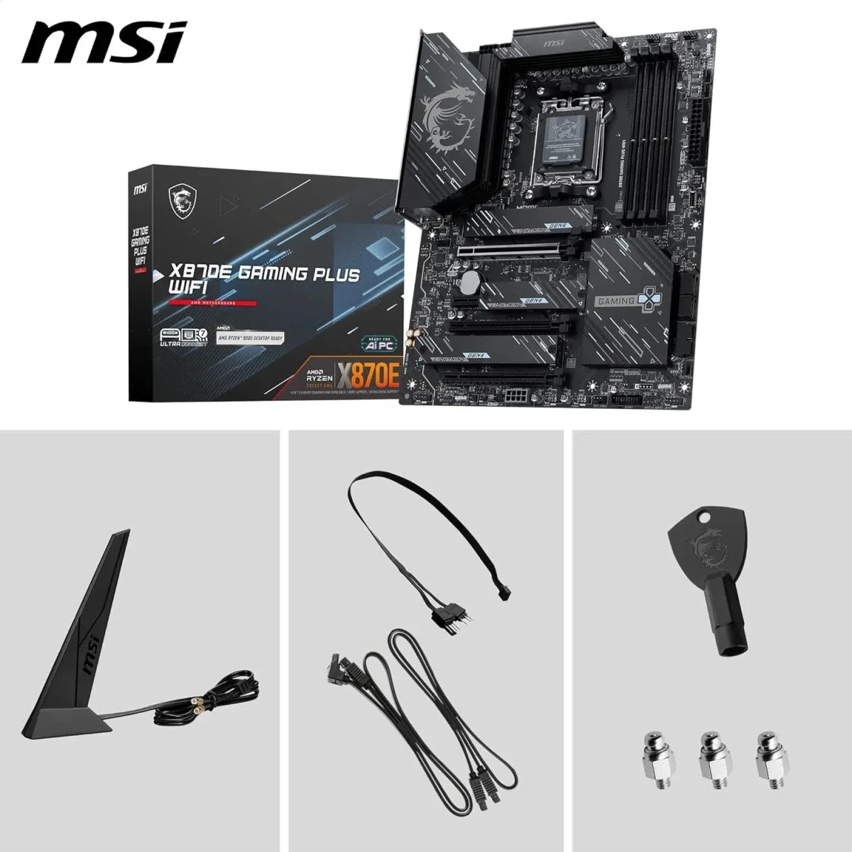لوحة أم ألعاب MSI ATX AM5 DDR5 Wi‑Fi 7 بسرعة 8200+ MT/s OC وPCIe 5.0 X870E GAMING PLUS WIFI - Thumbnail 7