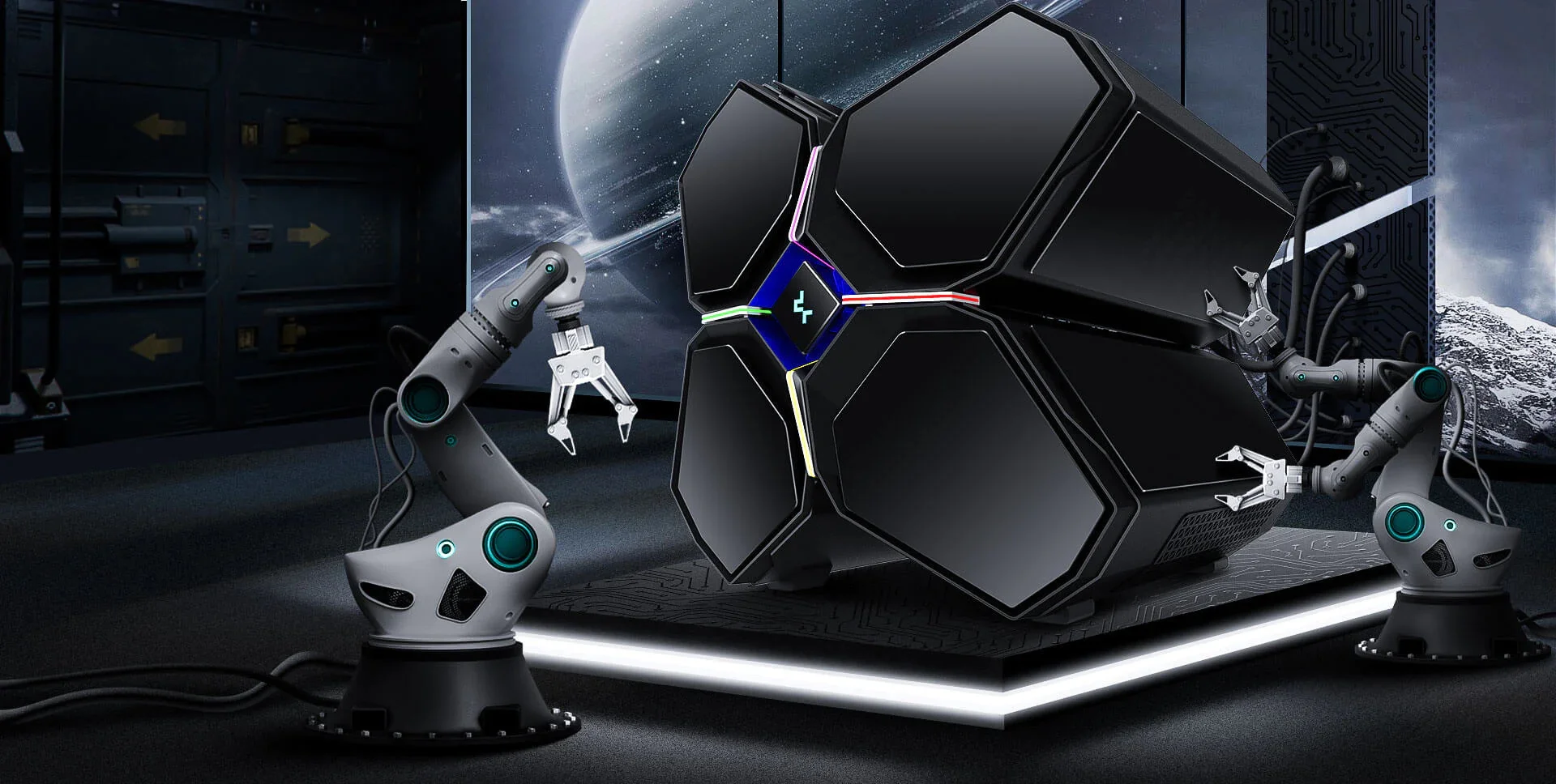 DeepCool QUADSTELLAR INFINITY ATX Aluminum RGB Gaming Case - Image 7