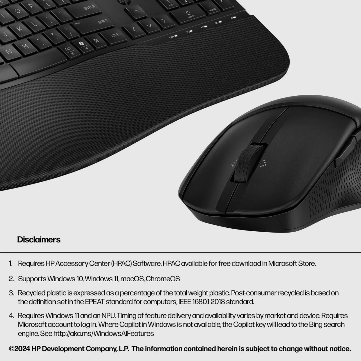 طقم لوحة مفاتيح وفأرة لاسلكي HP 685 Comfort ثنائي الوضع - أسود - Image 6