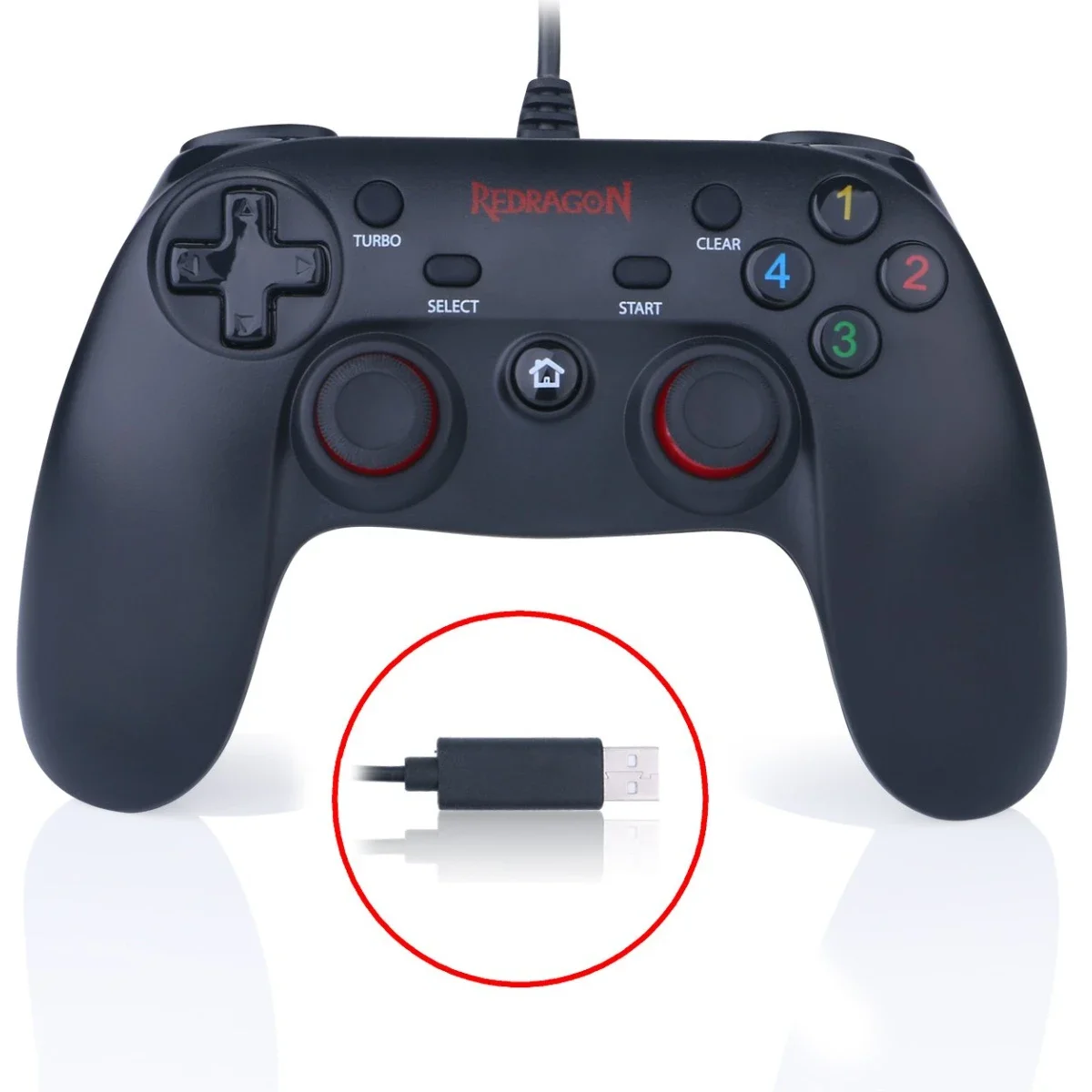 Redragon G807 Saturn Wired USB Game Controller with Dual Vibration