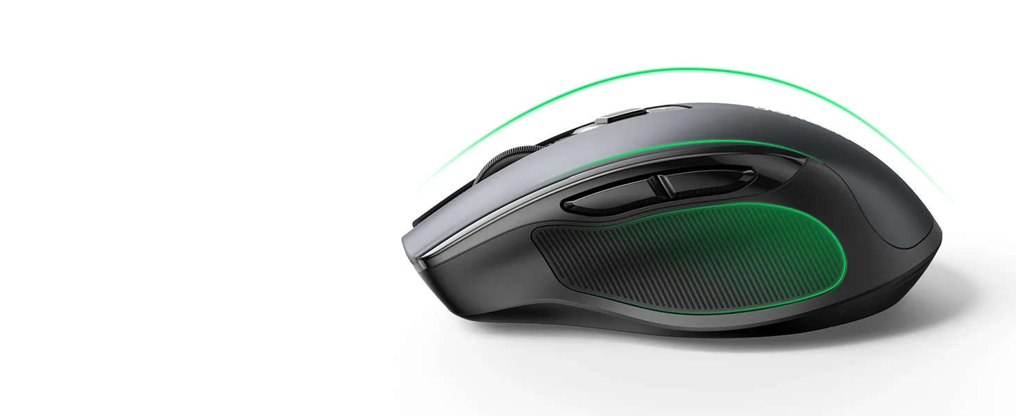Ugreen Ergonomic Wireless Mouse 2.4GHz + Bluetooth, 4000 DPI, Silent Click, Black - Thumbnail 13