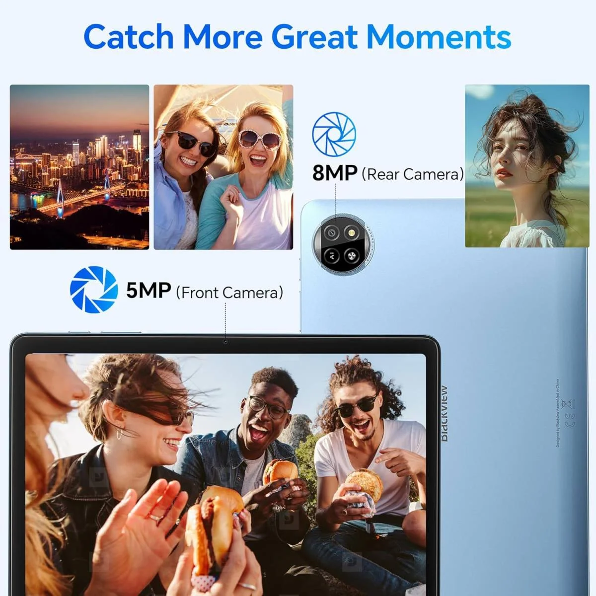 تابلت BlackView Tab 20 واي فاي 10 إنش أندرويد 15 رام 4+8GB وسعة 64GB أزرق Storm Blue - Thumbnail 5