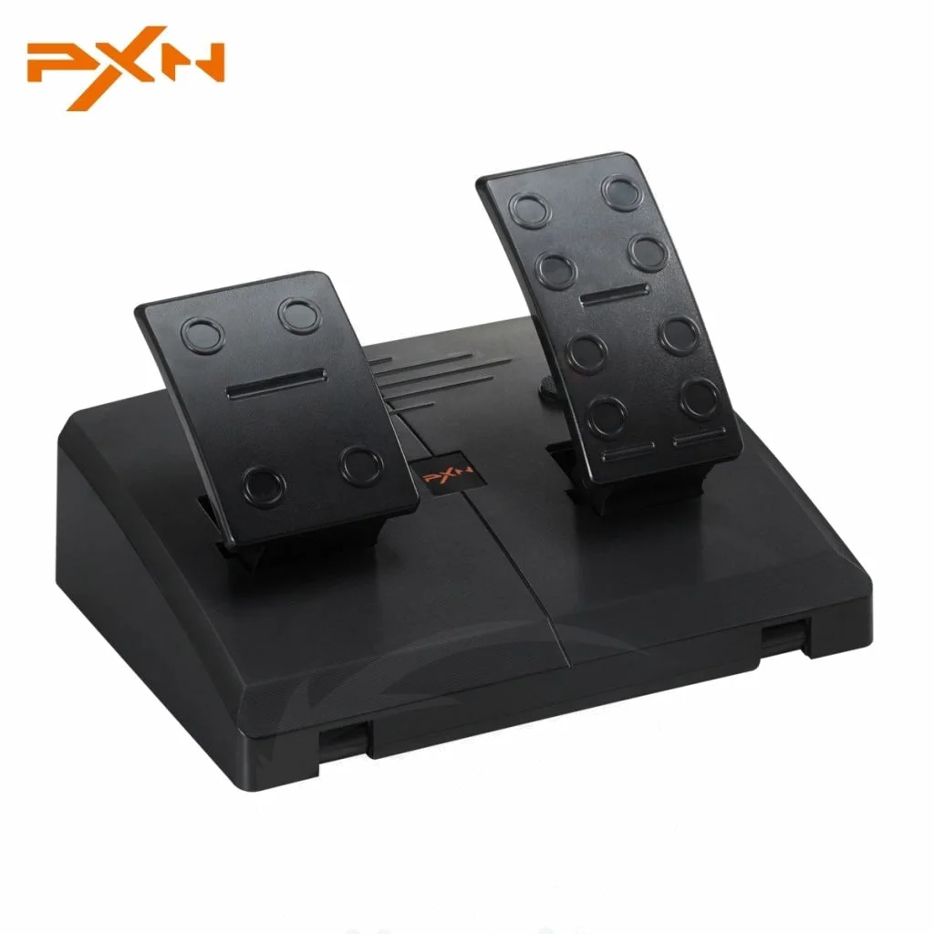 مقود ألعاب PXN V3 Pro بزاوية 90/180 درجة مع دواسات - أسود - Thumbnail 4