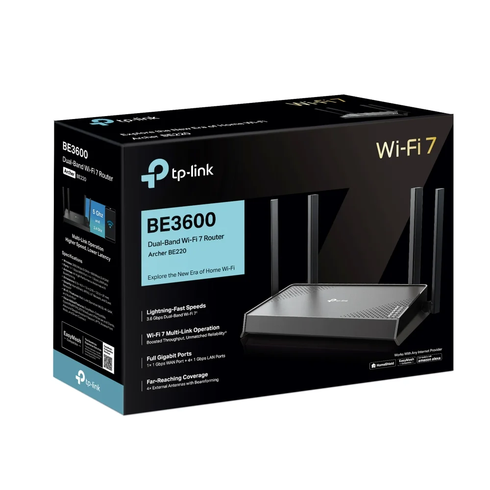 راوتر TP-LINK Archer BE220 BE3600 ثنائي النطاق Wi‑Fi 7 بسرعة تصل إلى 3.6Gbps - Image 3