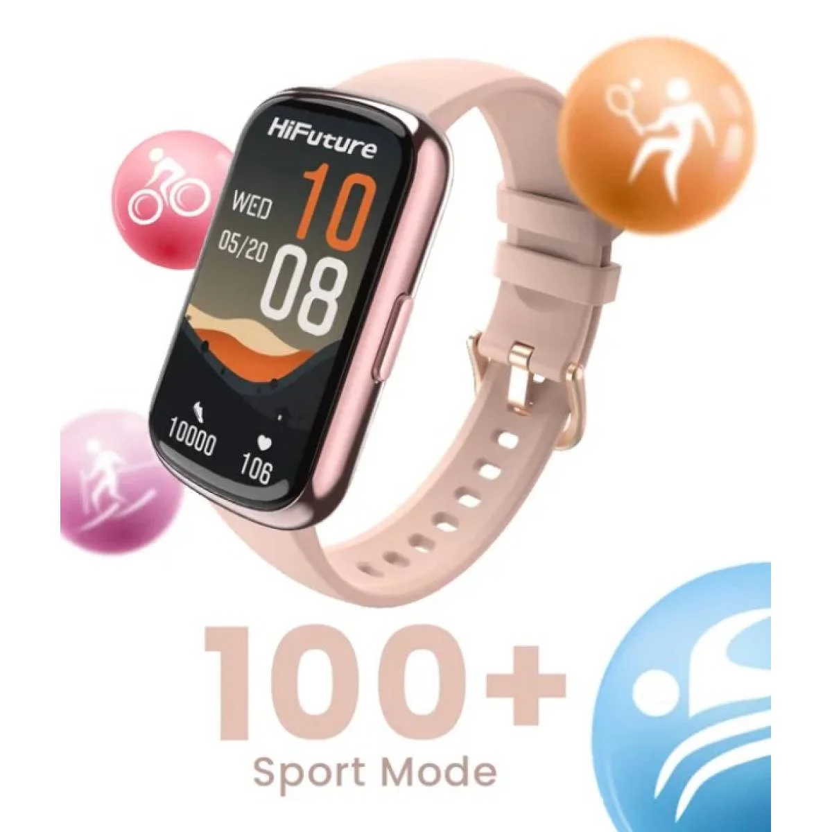 HiFuture EVO2 Smartwatch, 1.47-Inch IPS Display, 7-Day Battery, 100+ Sports Modes, Heart Rate Monitoring, IP68, Black - Thumbnail 7