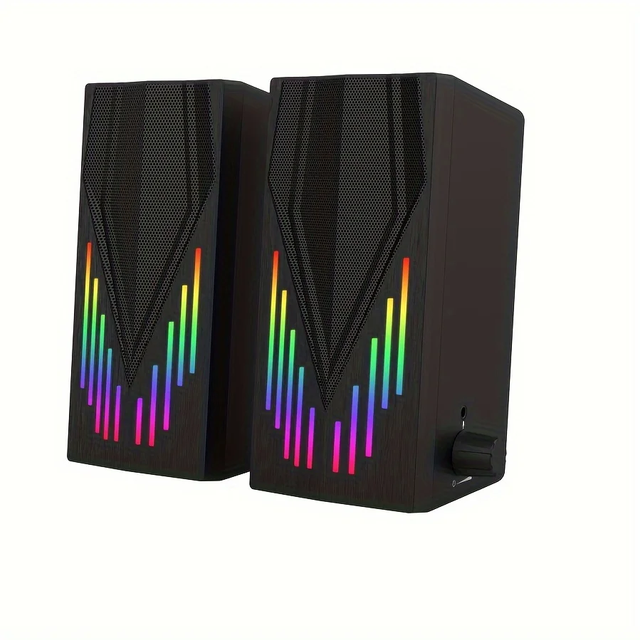 E-1065 RGB Desktop Stereo Speakers with USB Power and 3.5mm AUX Audio