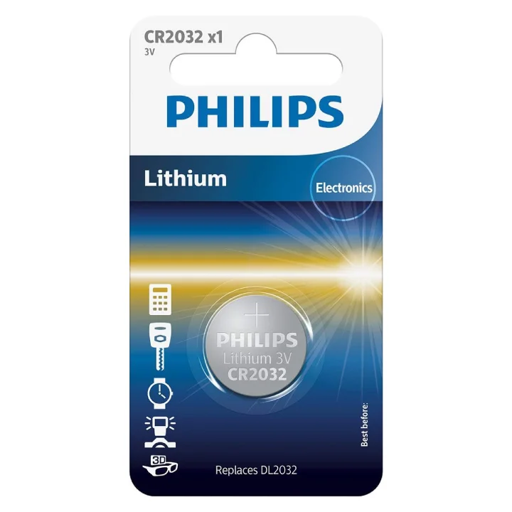 بطاريات Philips CR2032 ليثيوم زرية 3 فولت