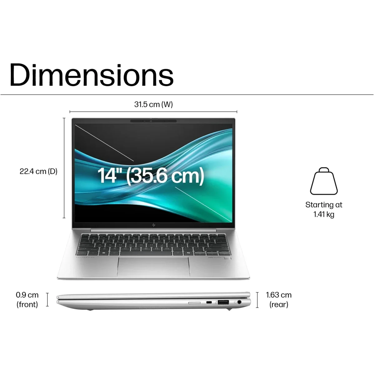 لابتوب أعمال HP EliteBook 840 G11 بمعالج Intel Core Ultra 7 10 أنوية - فضي - Image 3