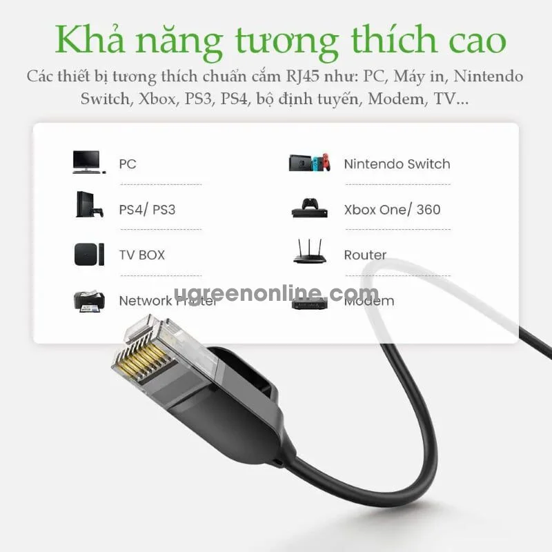 Ugreen Cat 6A Pure Copper Ethernet Cable 5m OD 2.8mm - Thumbnail 12