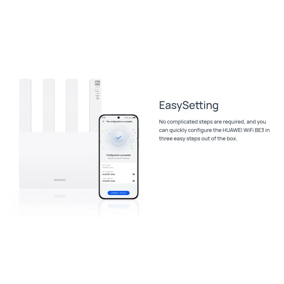 راوتر HUAWEI WiFi BE3 ثنائي النطاق Wi‑Fi 7 BE3600 بسرعة 3.6 Gbps مع 1x2.5GE و3xGE - Thumbnail 5