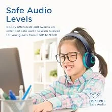 Promate Coddy Kids Wired & Wireless Headphones, 85dB-93dB Safe Volume, 20H Playtime, Emerald - Thumbnail 9