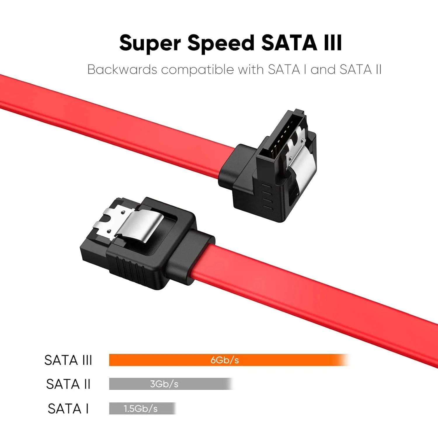 Ugreen 30797 US217 Angled SATA 3.0 High Speed Cable 0.5m 6Gbps - Thumbnail 5