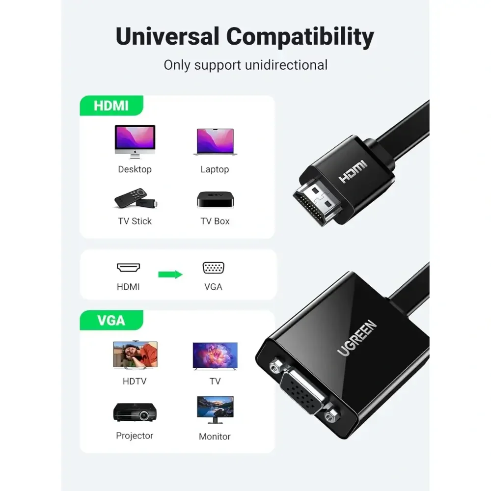محول HDMI إلى VGA مع صوت Ugreen 40233 - Image 2