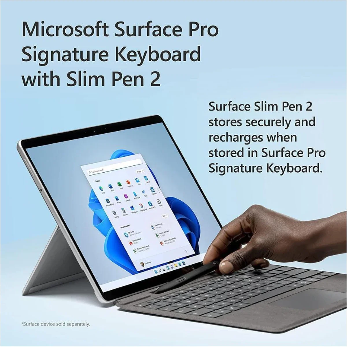 Microsoft Surface Pro Signature Keyboard & Slim Pen 2 for Surface Pro 8/Pro X - Platinum - Thumbnail 2