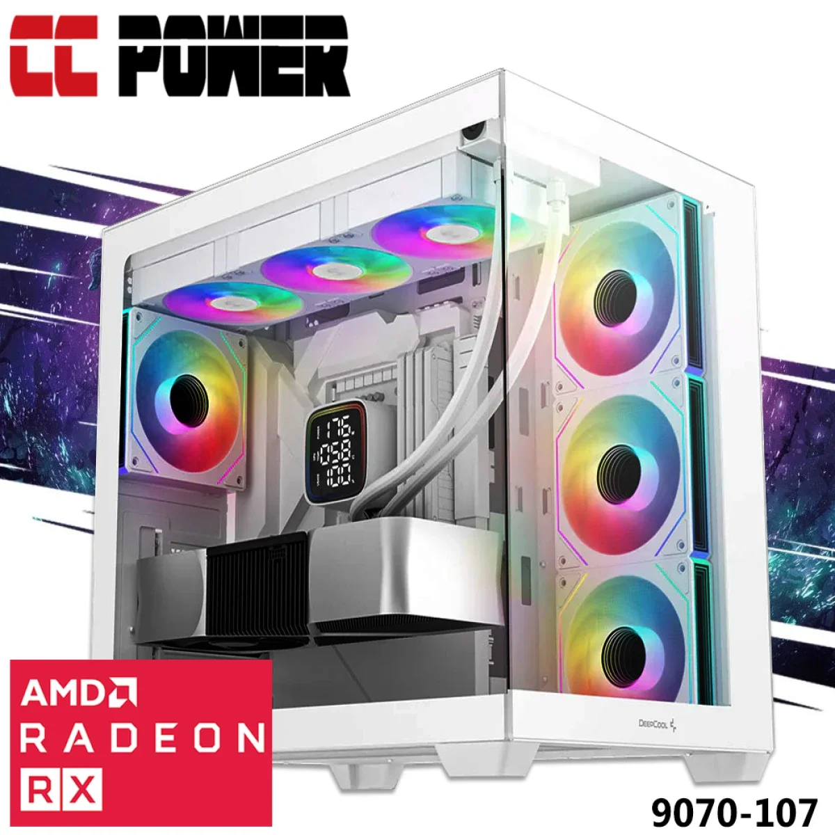 كمبيوتر ألعاب City Center Computers CC Power 9070-107 بمعالج Intel Core i7-14700KF وكرت AMD Radeon RX 9070 16GB وذاكرة 16GB وتخزين 1TB SSD - Image 1