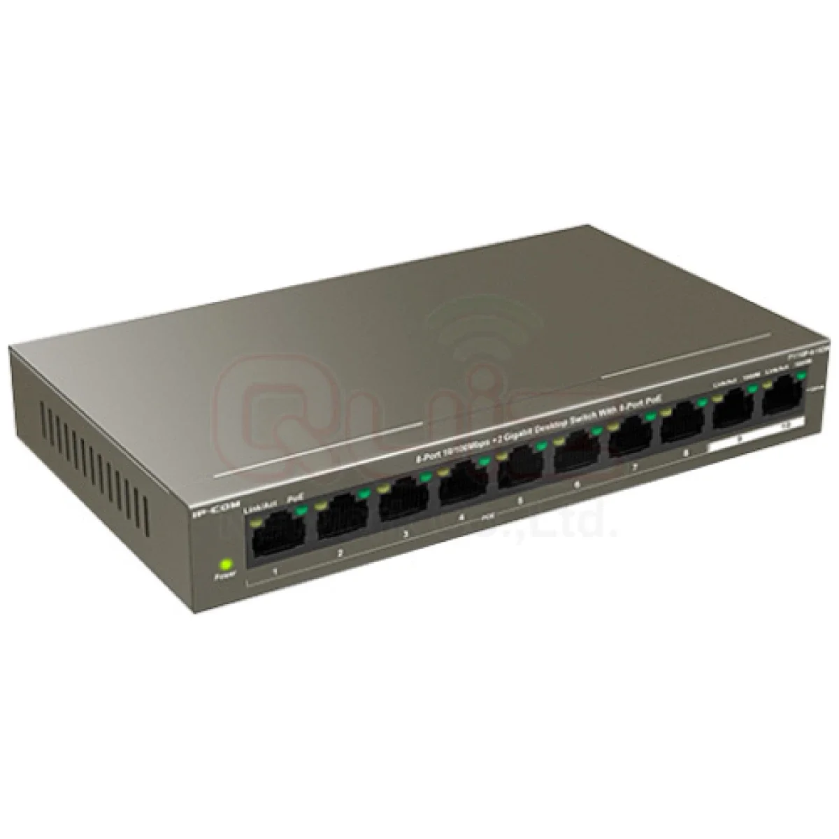IPCOM F1110P-8-102W 8-Port Fast Ethernet PoE Switch with 2 Gigabit Uplink Ports - Thumbnail 2