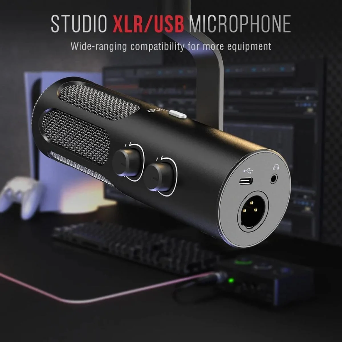 ميكروفون FIFINE AmpliTank Tank3 ديناميكي USB/XLR - أسود - Thumbnail 3