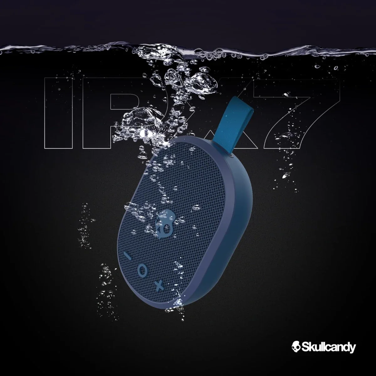 Skullcandy Ounce Wireless Bluetooth Mini Portable Speaker, IPX7 Waterproof, 16-Hour Battery, Navy - Image 3