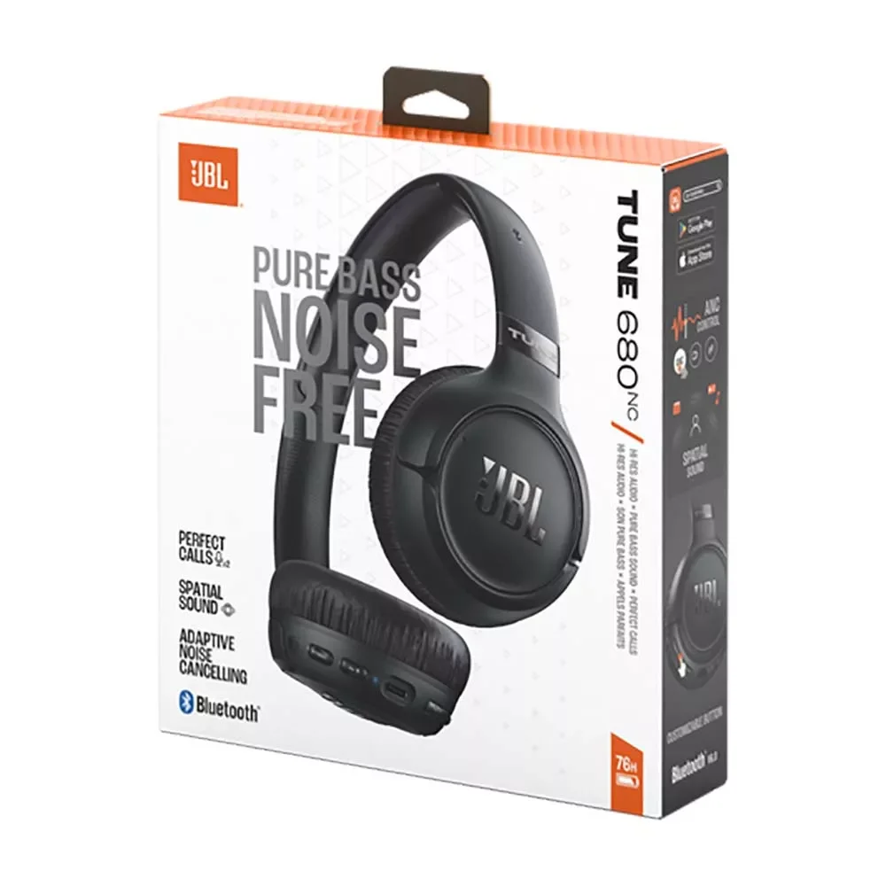 JBL Tune 680NC Wireless Adaptive Noise Cancelling Headphones - Black JBLT680NCBLKAM - Thumbnail 7