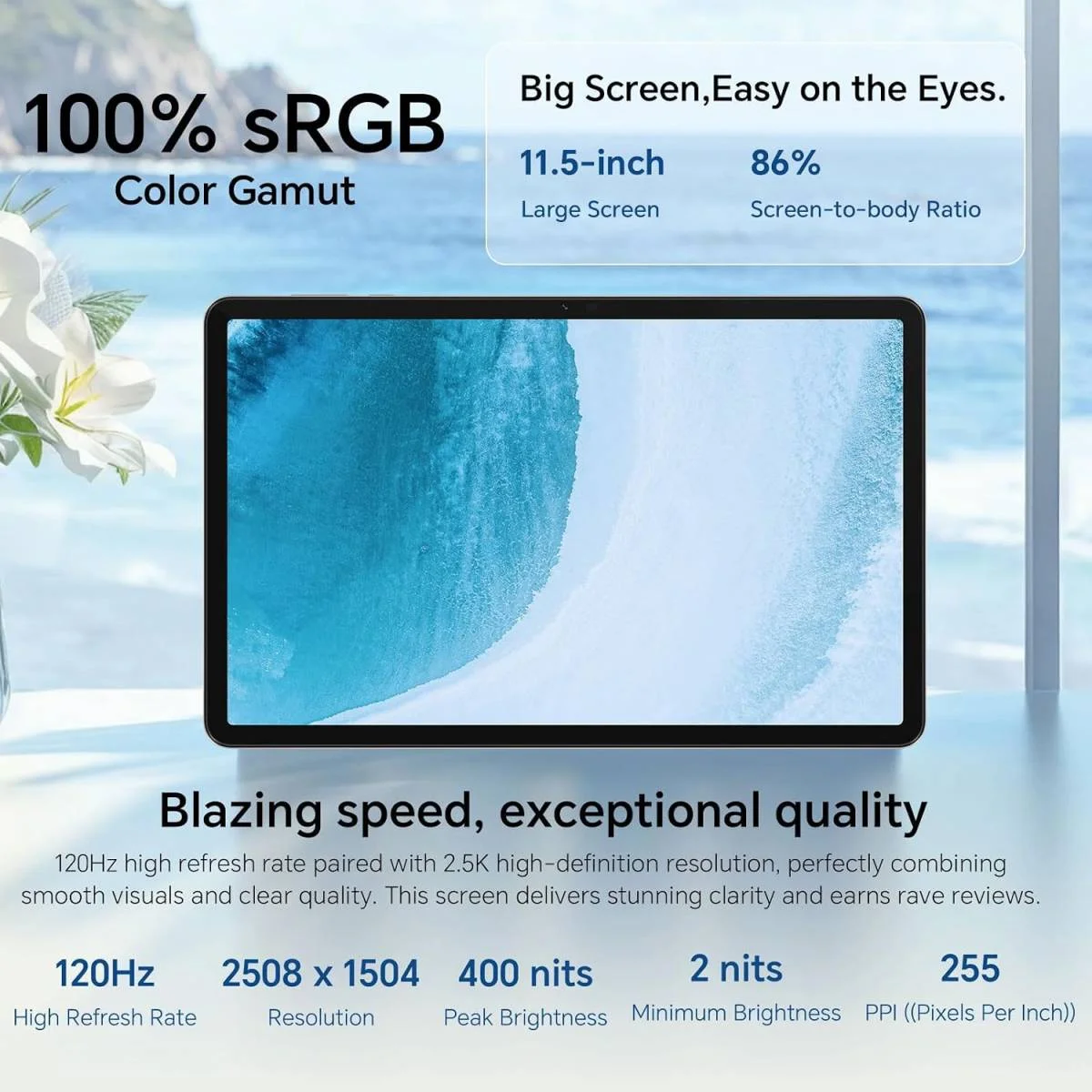 تابلت HONOR Pad X9a بشاشة FullView 11.5 إنش 2.5K 120Hz، Snapdragon 685، 8GB/128GB، بطارية 8300mAh - Thumbnail 6
