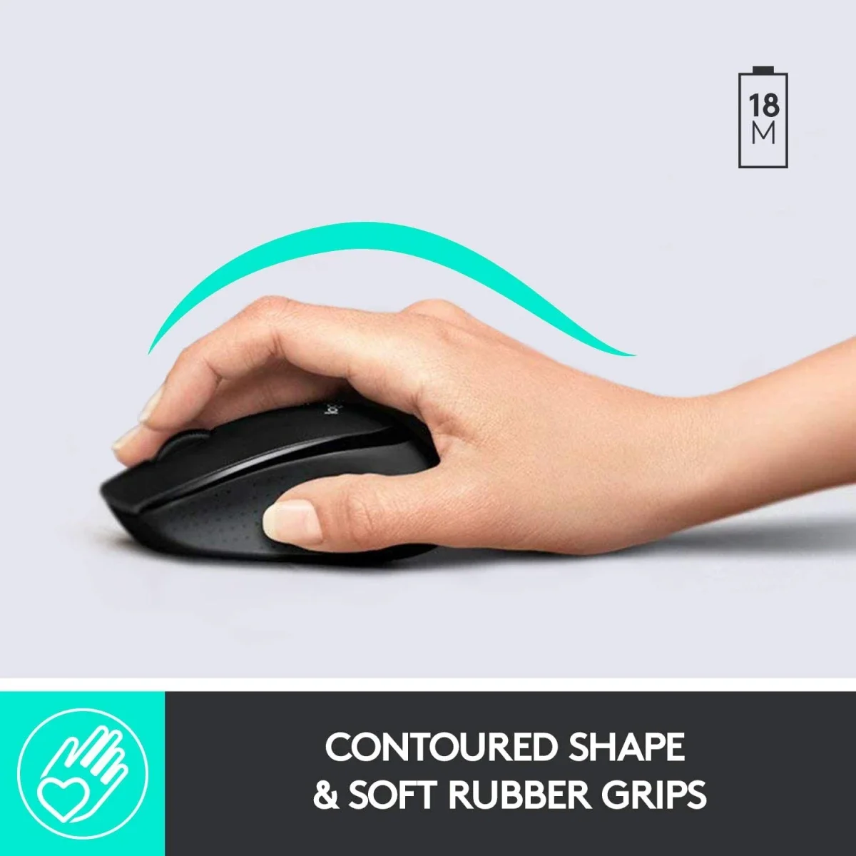 Logitech MK345 Wireless Keyboard and Mouse Combo with Palm Rest, Arabic/English Layout - Thumbnail 3