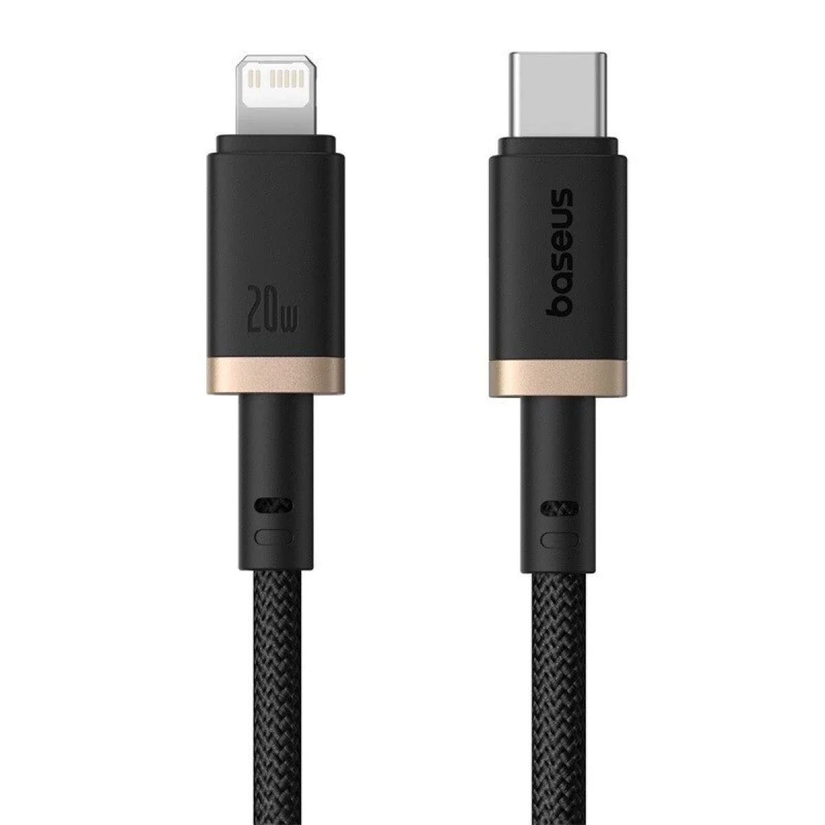 كابل Baseus Dura مضفر USB-C إلى Lightning بقدرة 20 واط وطول 1 متر - أسود - Image 2