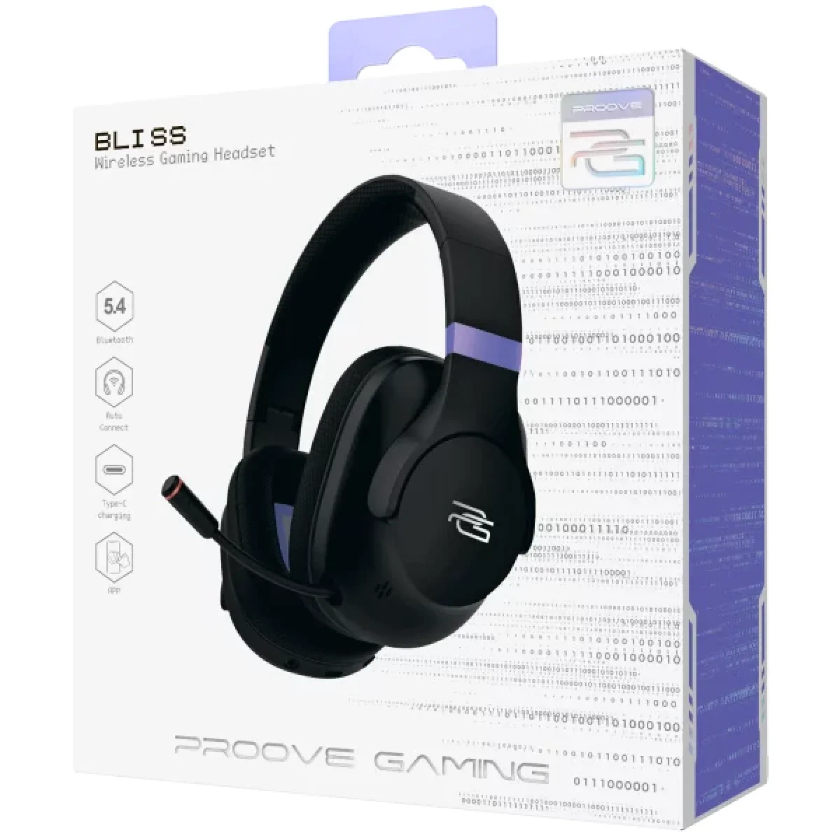 Proove Gaming Bliss Bluetooth 5.4 Gaming Headset with Foldable Microphone, Black (GHBLPP010001) - Thumbnail 9
