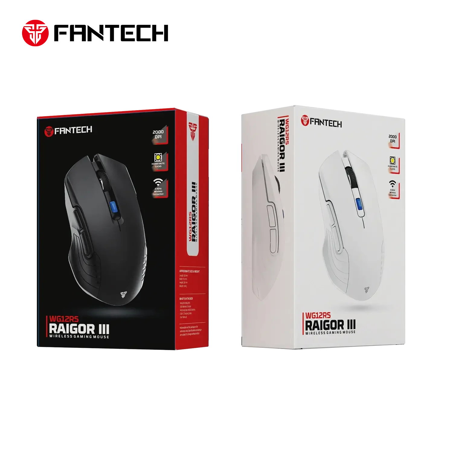 ماوس ألعاب Fantech WG12RS Raigor III لاسلكي أبيض - Thumbnail 5