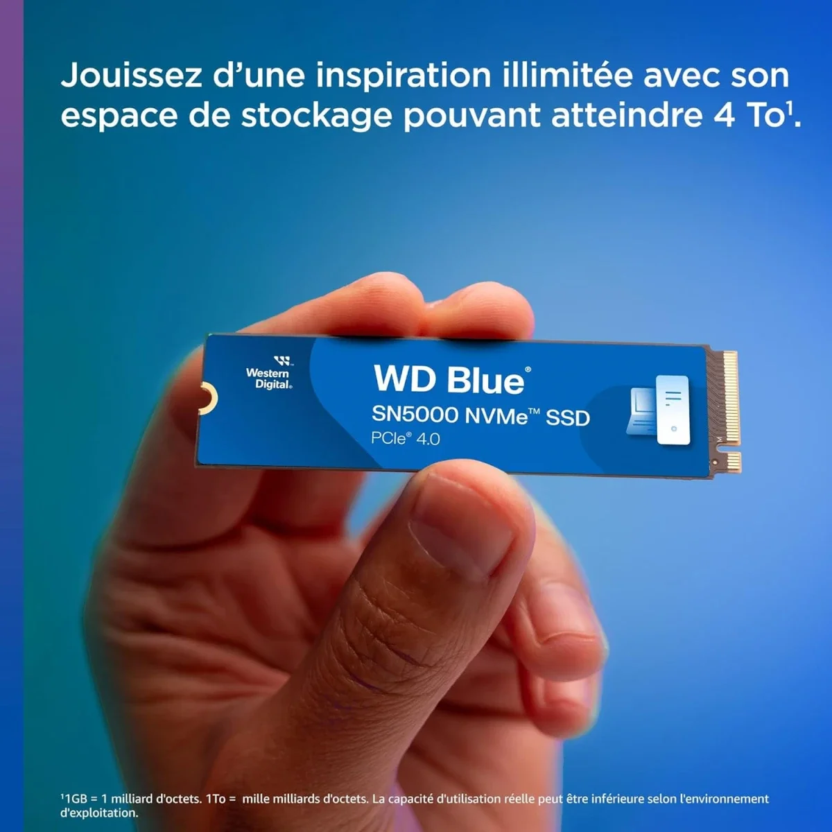 قرص SSD داخلي Western Digital WD Blue SN5000 سعة 4TB NVMe PCIe Gen 4.0 M.2 2280 بسرعة تصل إلى 5500 MB/s - Image 3