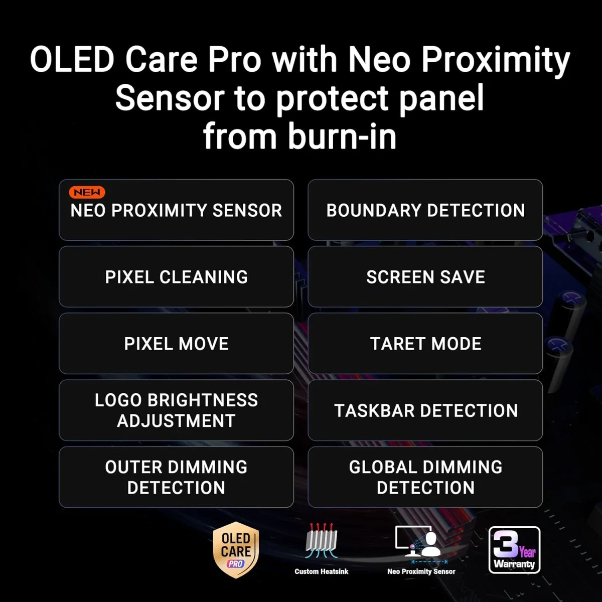 Asus XG27UCDMG ROG Strix OLED 27-Inch 4K QD-OLED Gaming Monitor, 240Hz, 0.03ms - Thumbnail 3